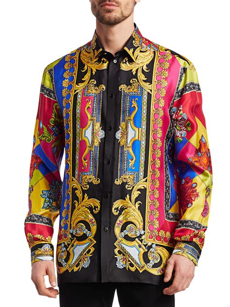 versace look alike mens shirts|Versace long sleeve shirt men.